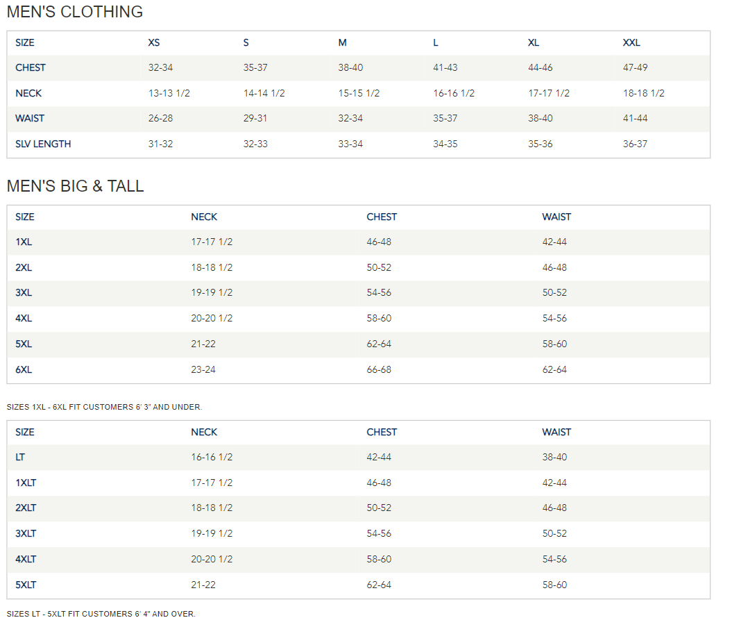 Nautica Size Charts